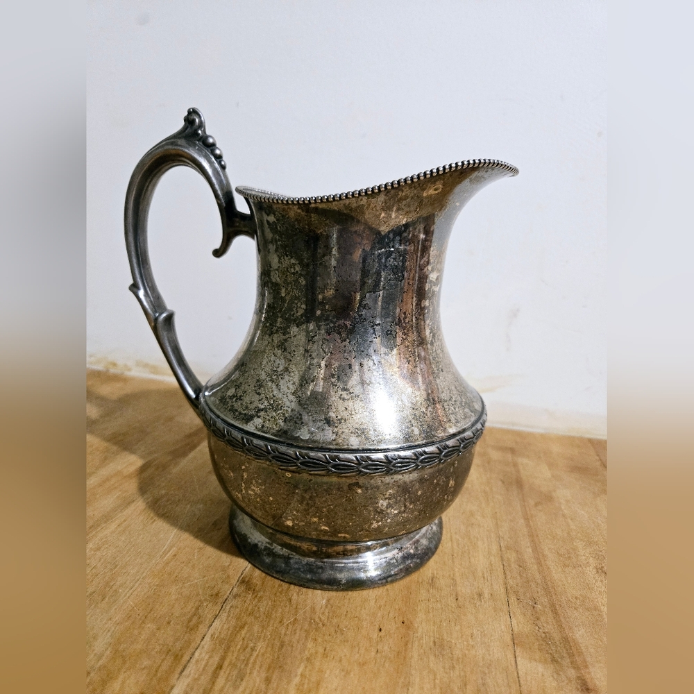 Vintage National Silver On Copper Water Pitcher